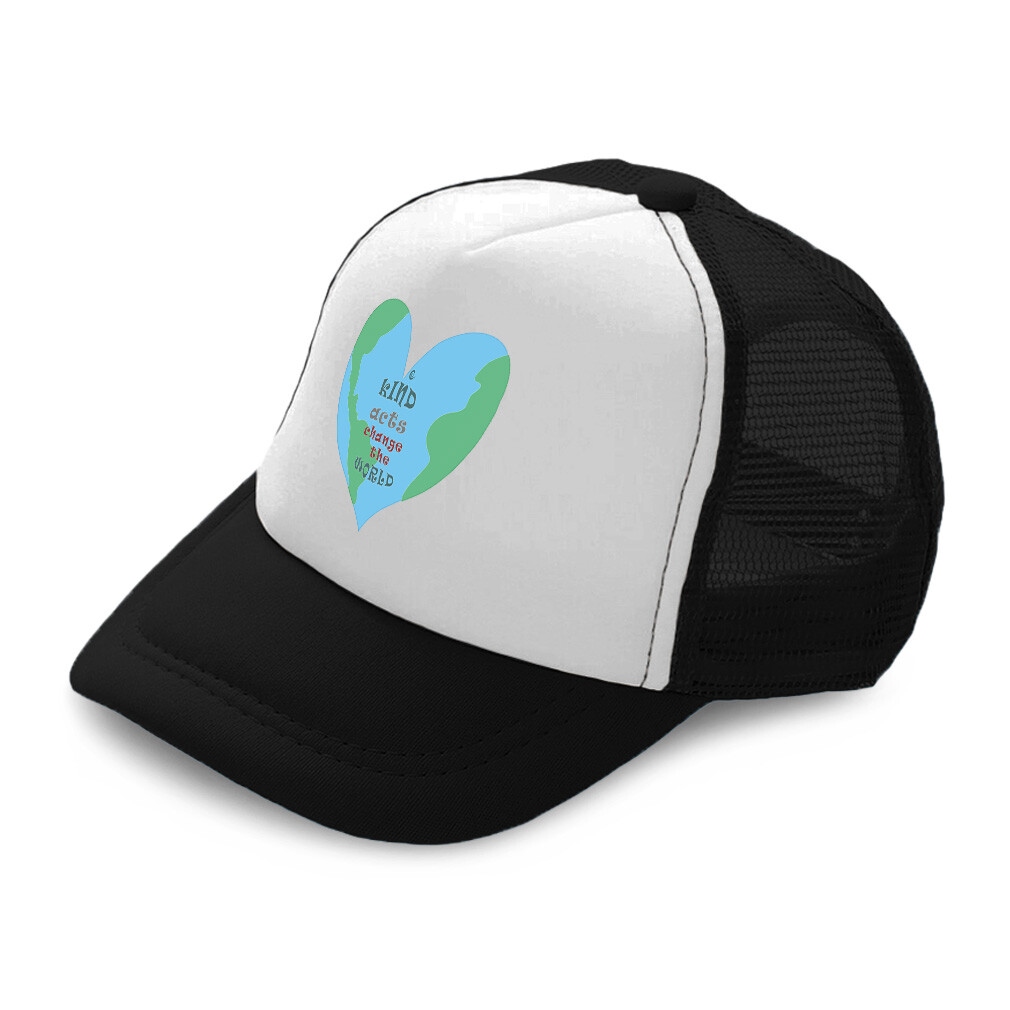Kids Trucker Hat Kind Acts Change The World Heart Boys Caps & Girls Caps