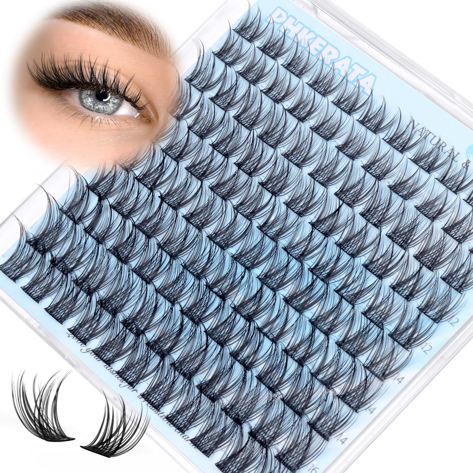 PHKERATA Natural Lash Clusters Wispy Eyelash 1 count (Pack of 1), Black