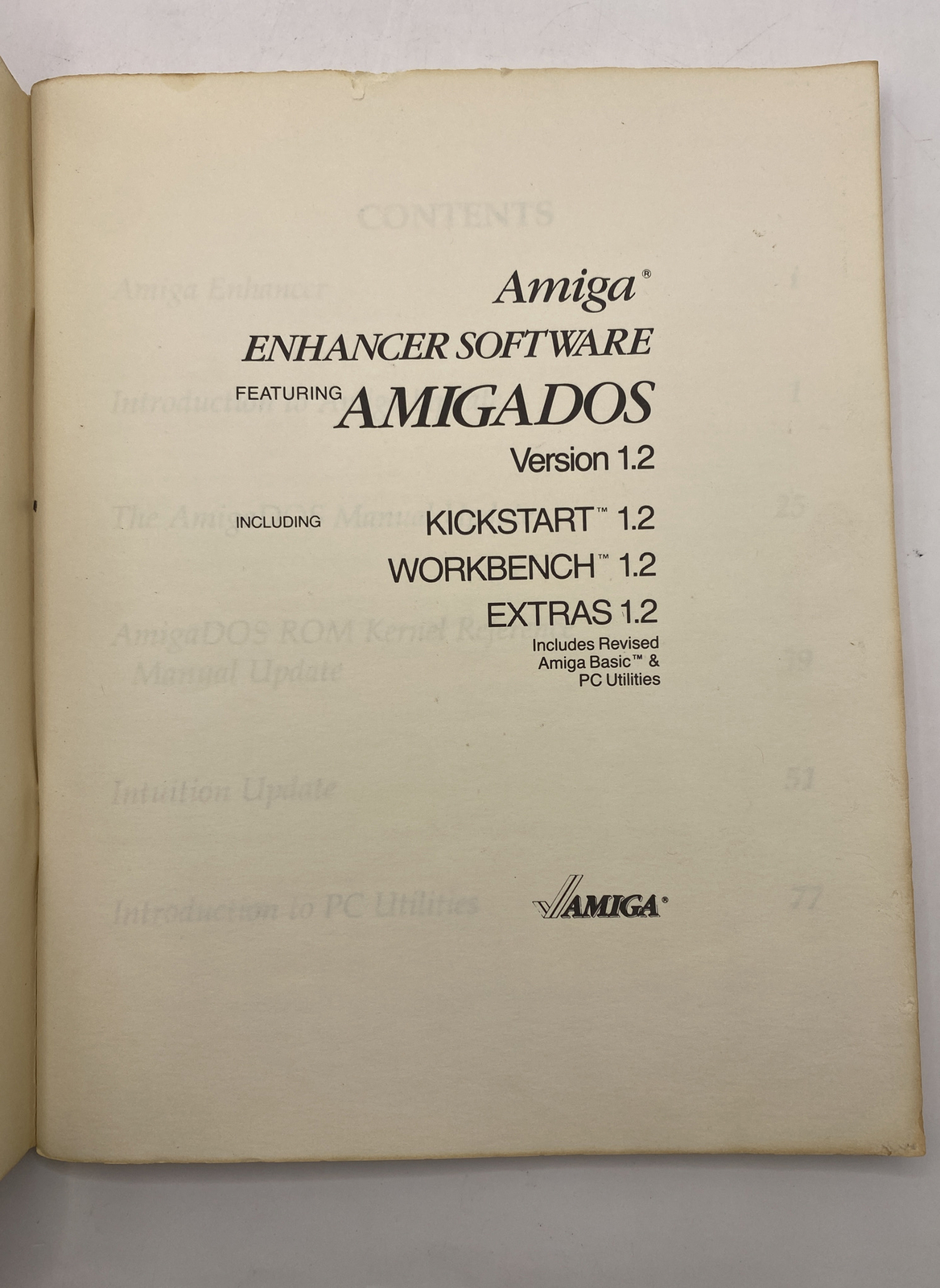 Amiga Enhancer Software, Featuring AmigaDOS 1.2, Commodore Amiga, Manual Only!