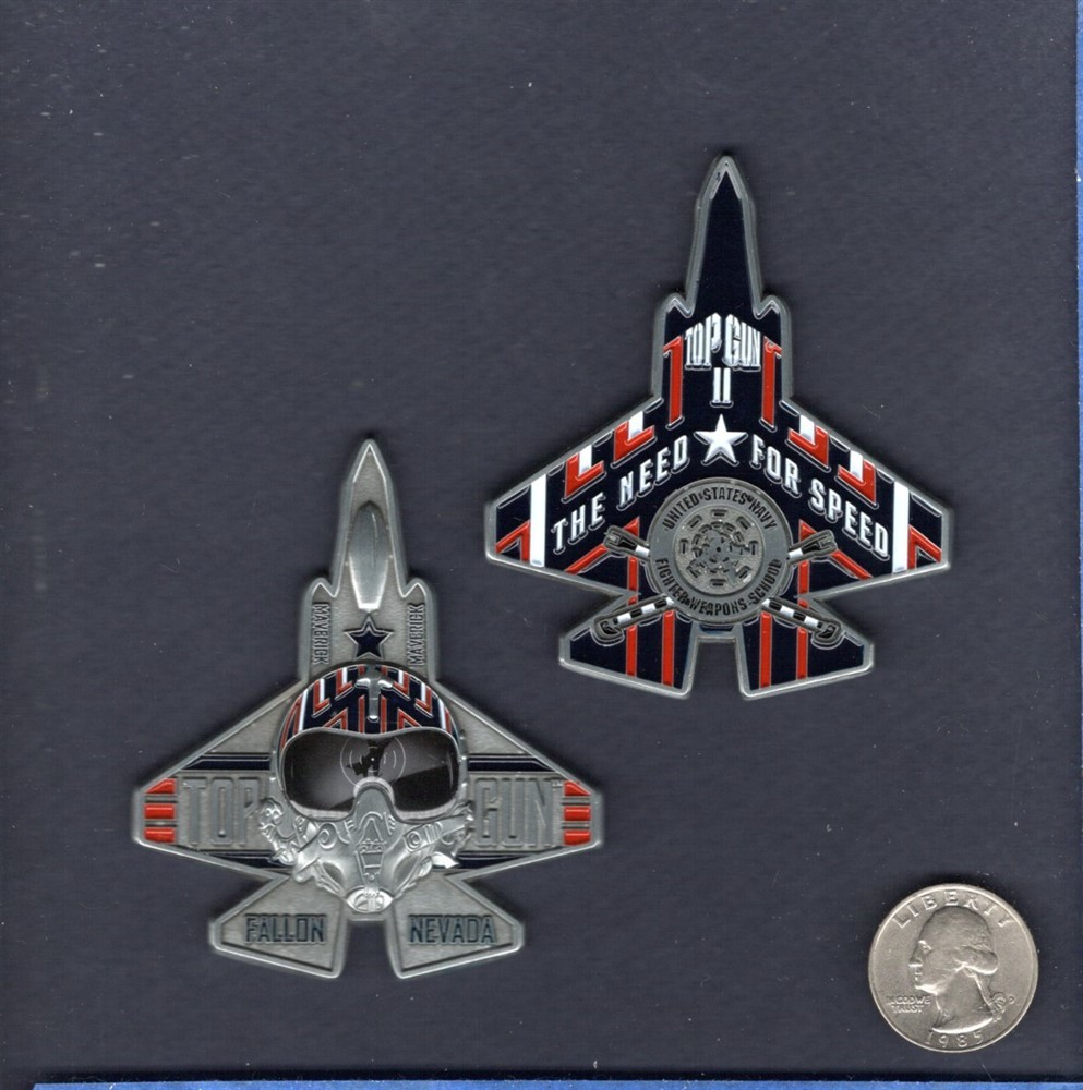 TOP GUN Fighter Weapons School Aircraft Challenge Coin Navy Squadron Patch Image