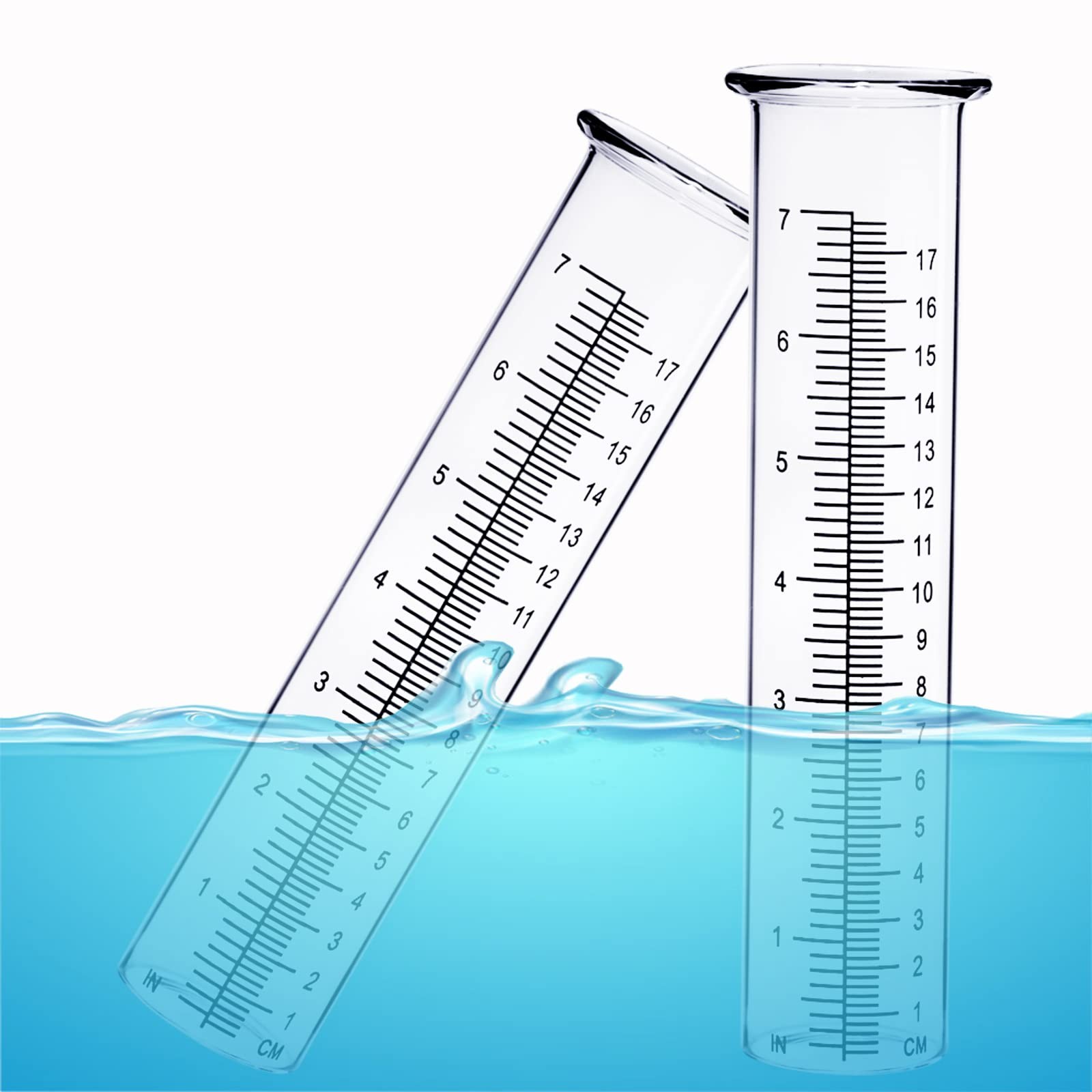 BIUWING 7 inch Rain Gauge 2.16 x 8.26 inches, 2pcs Tube