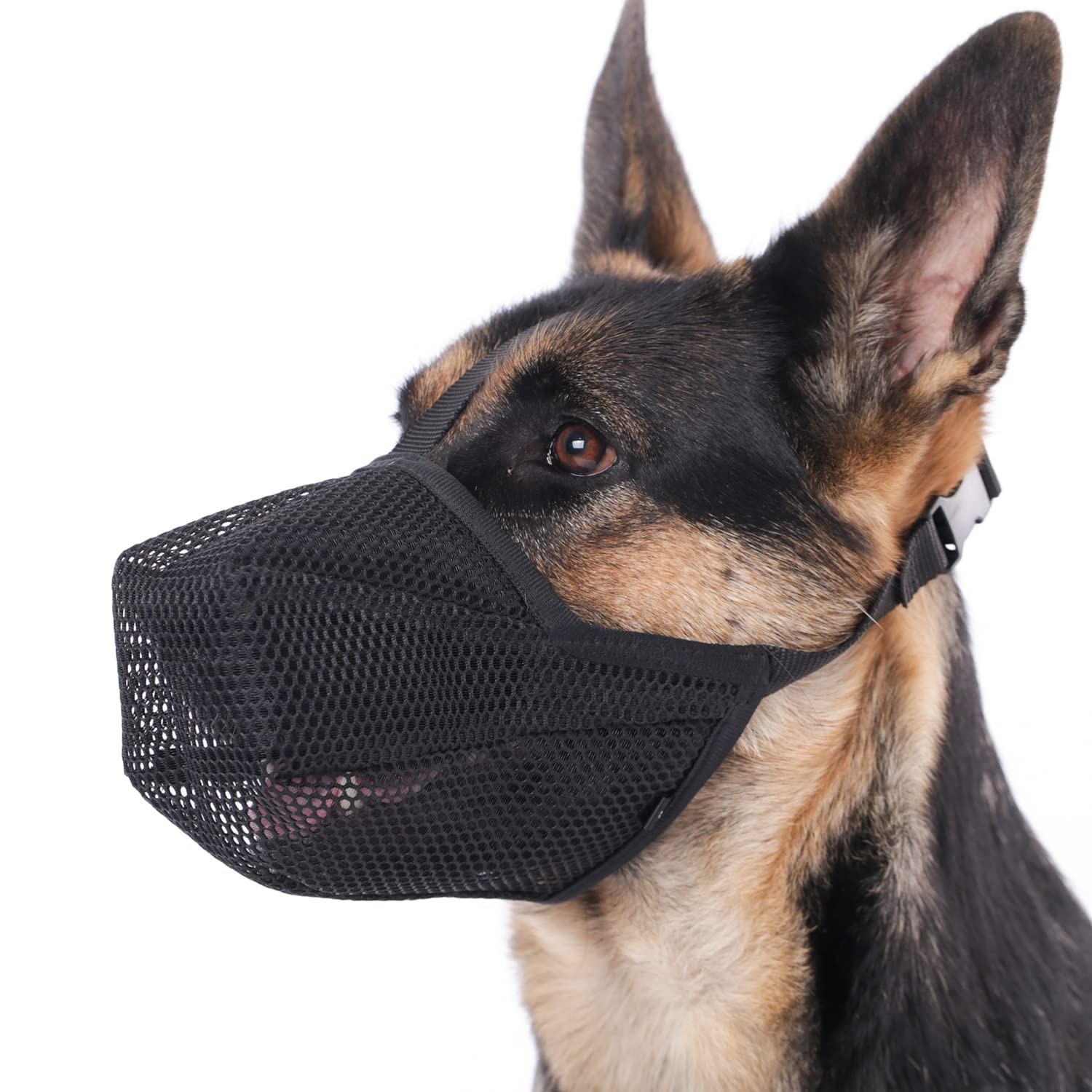 Mayerzon Dog Muzzle, Patented Soft Mesh Muzzle for Small Medium Large Dogs for S