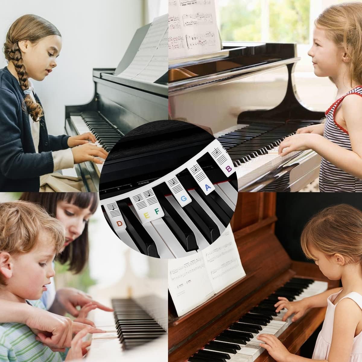 Removable Piano Keyboard Note Labels, 88 Keys for Beginners Note Guides, Made