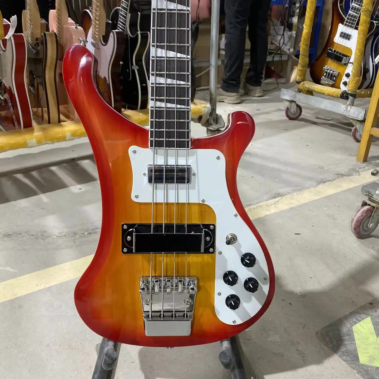 Top Bass Electric Guitar,Mahogany Body,Rosewood Fretboard,Cherry Sunuburst Color