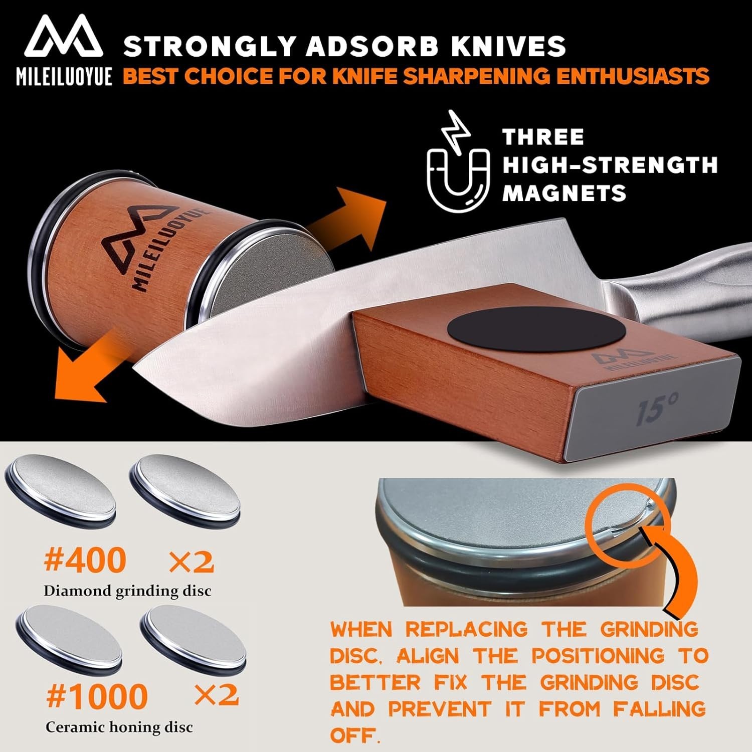 Ceramic Rolling Knife Sharpener Kit with 15° & 20° Angles - Perfect Gift