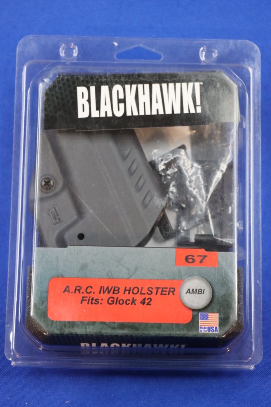 Blackhawk! A.R.C. IWB Holster #67 Fits Glock 42 Ambidextrous Polymer