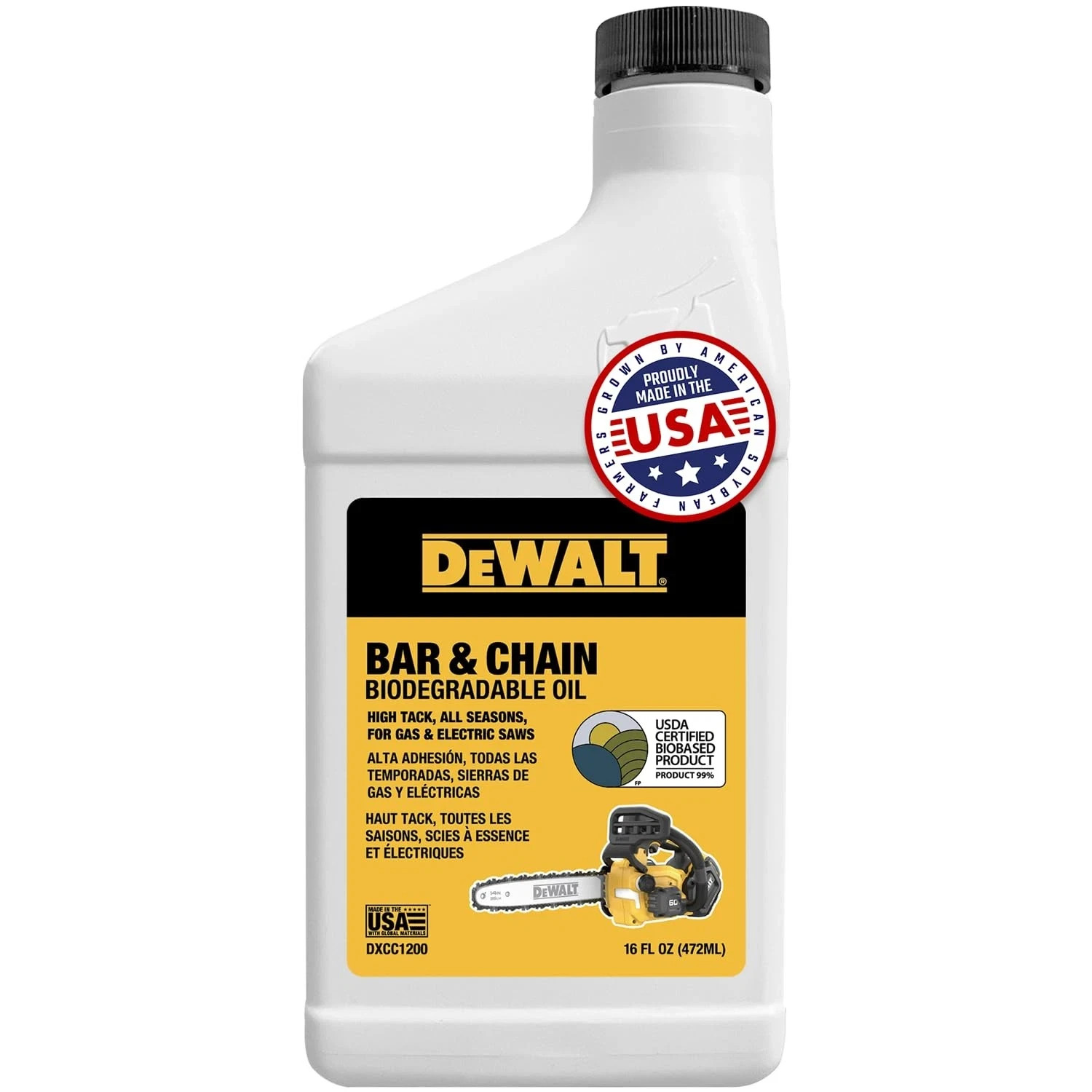 DEWALT – Biodegradable Bar & Chain Oil – Green, Eco-Friendly, Non-Toxic Professi