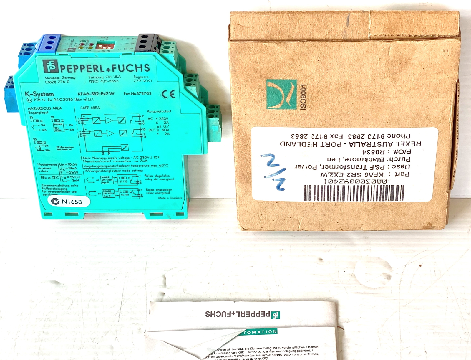 Pepperl Fuchs KFA6-SR2-Ex2W 2-Channel Switch Amplifier EEx *NEW*