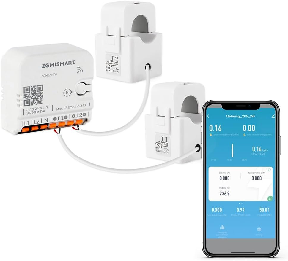 Smart Home Energy Monitor with  X 120A Cts, Live Electricity Usage Tracking, Bi-