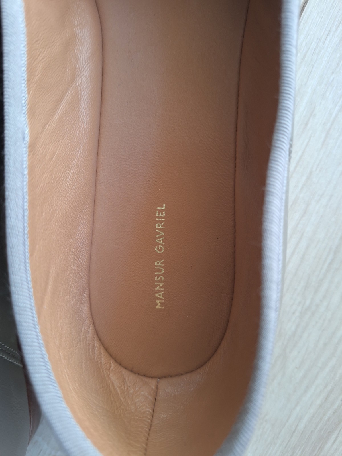 Mansur Gavriel Taupe Square Toe Ballerina Size 39.5