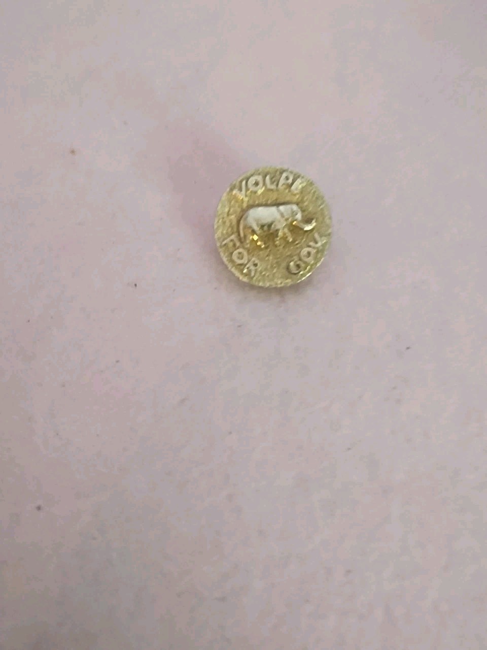 John Volpe For Governor Campaign Pin/Vintage Gold-tone/Free Shipping