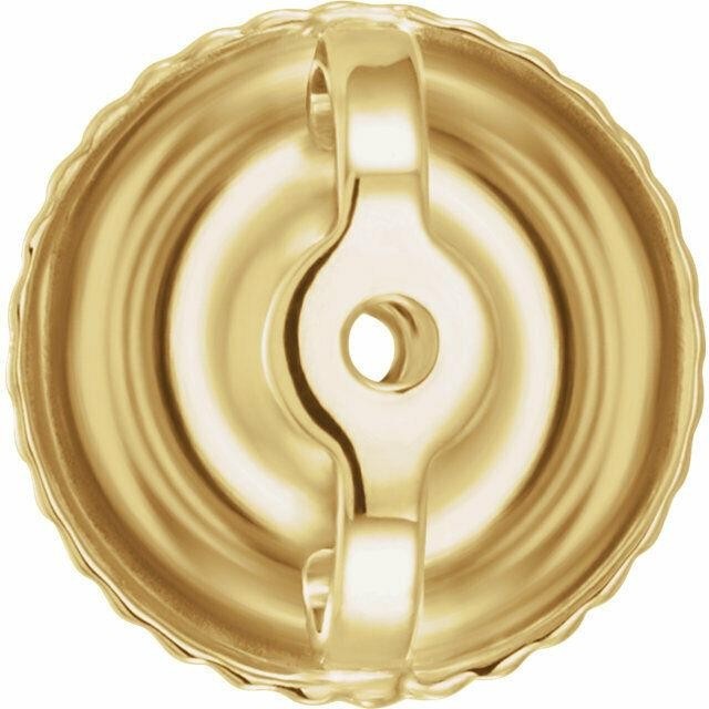 10K Yellow Gold Threaded Earring Back With 6.3mm Pad