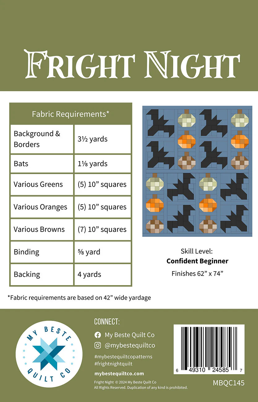 Fright Night Quilt Pattern by Renee Den Beste