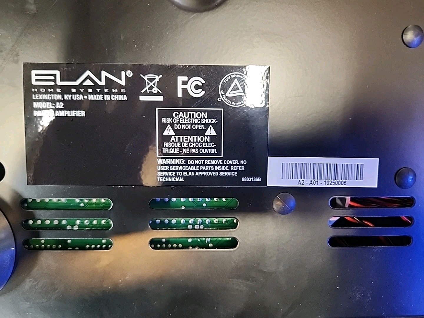 Elan in home amplifier A2 A01 6 channel 150 watts 2ohm