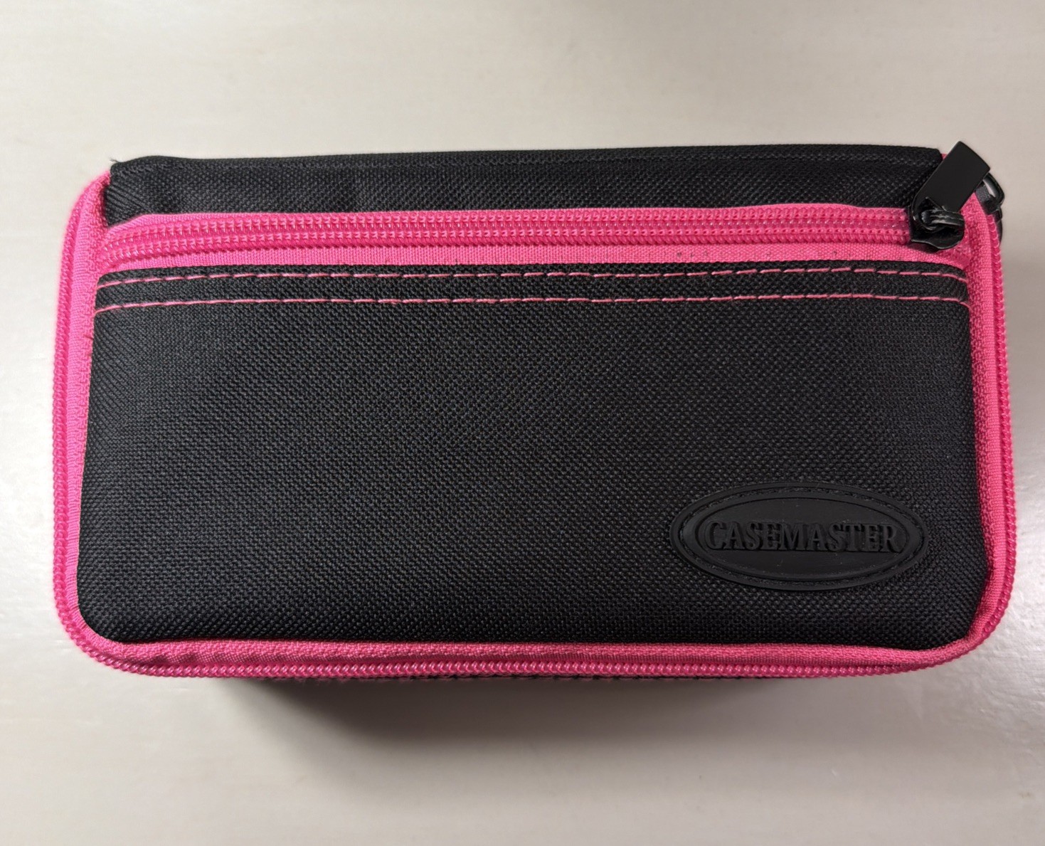 Casemaster Plazma Viper Pro Dart Case Black w/ Pink Trim ; 1 Zipper Pull Missing