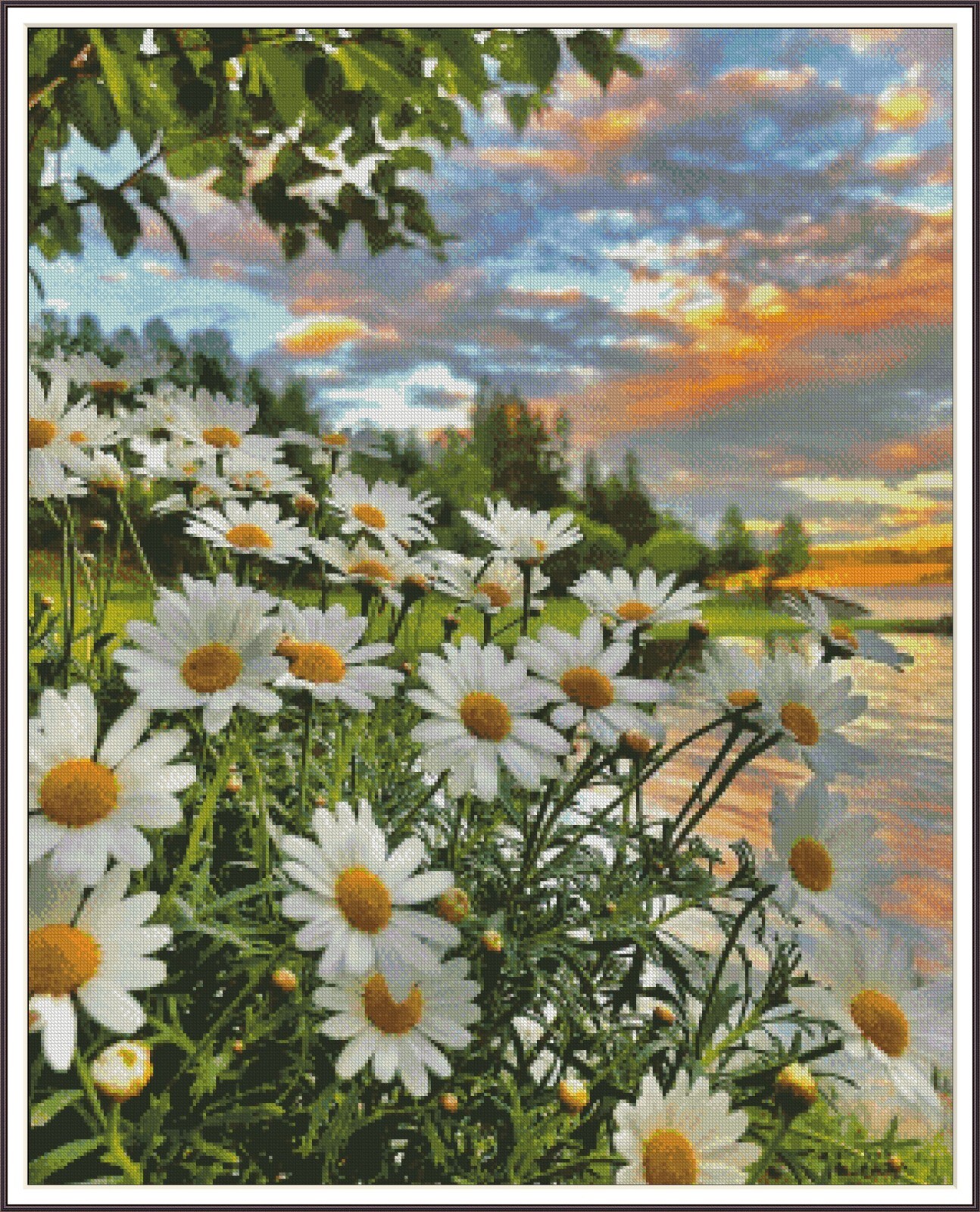 Flower Sky 1464 Chart Counted Cross Stitch Pattern Needlework