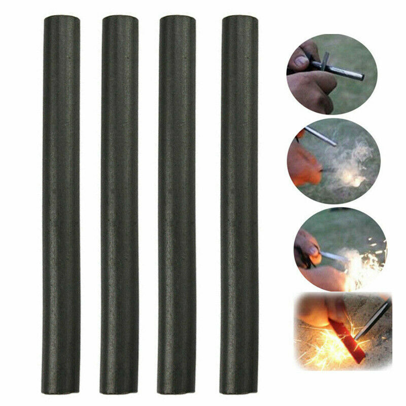 (1-10 Packs) 1/2 x 5" Ferrocerium Ferro Magnesium Rod Flint Fire Starter Camping