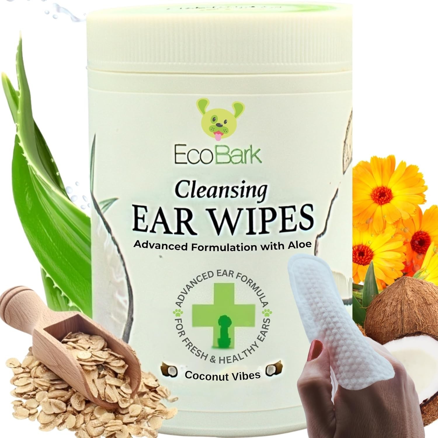 Premium Dog Ear Cleaner Finger Wipes- Advanced Ear Finger Wipes for Dogs