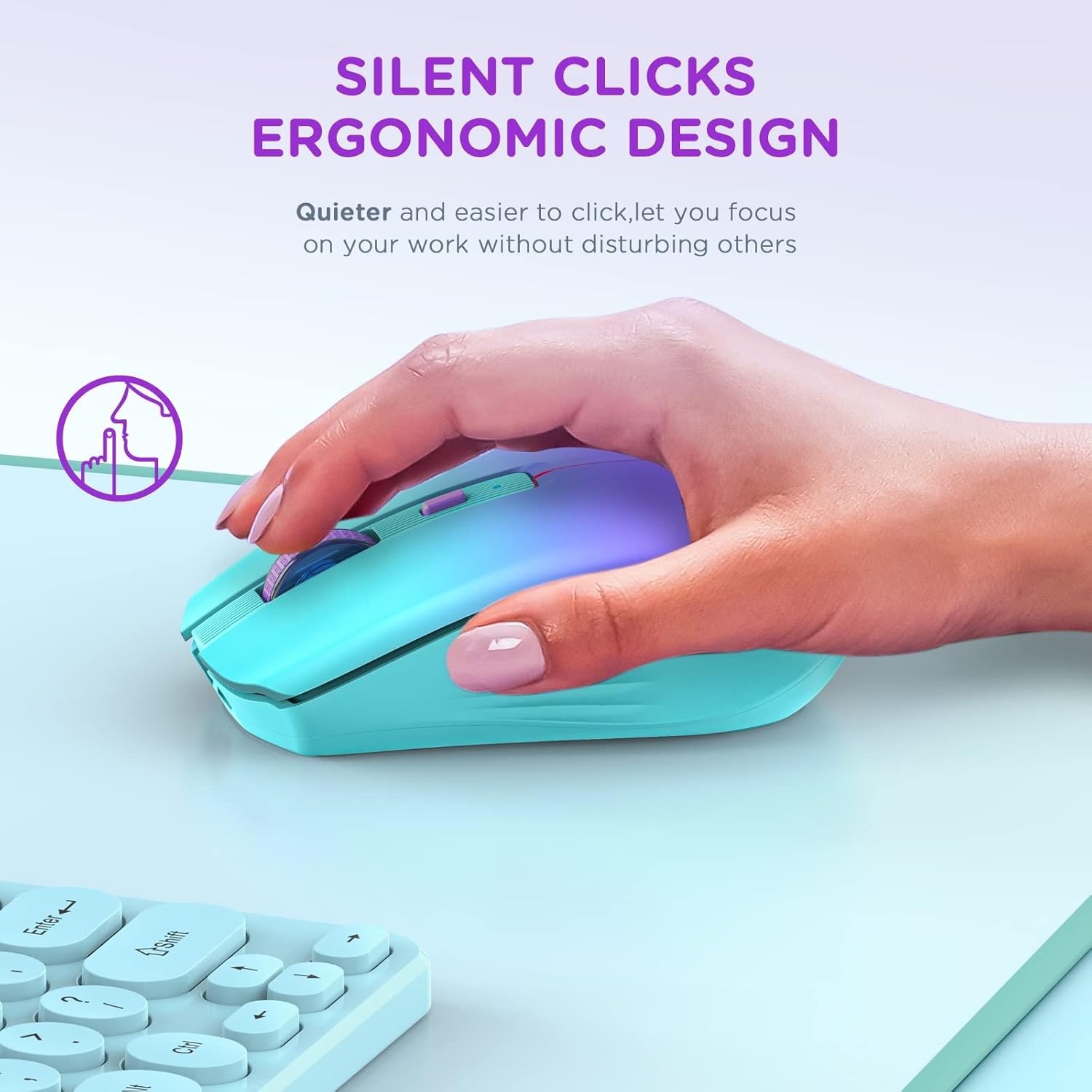 Bluetooth Wireless Mouse, Rechargeable Slient Multi-Device Computer Mice (Tri-Mo