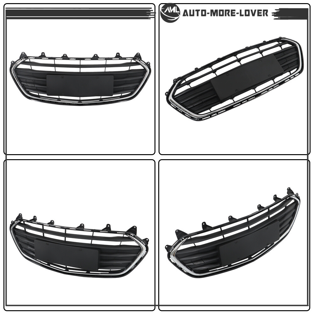 For Chevrolet Trax 2017-2021 Front Upper and Lower Grille Set Black Chrome 2PCS
