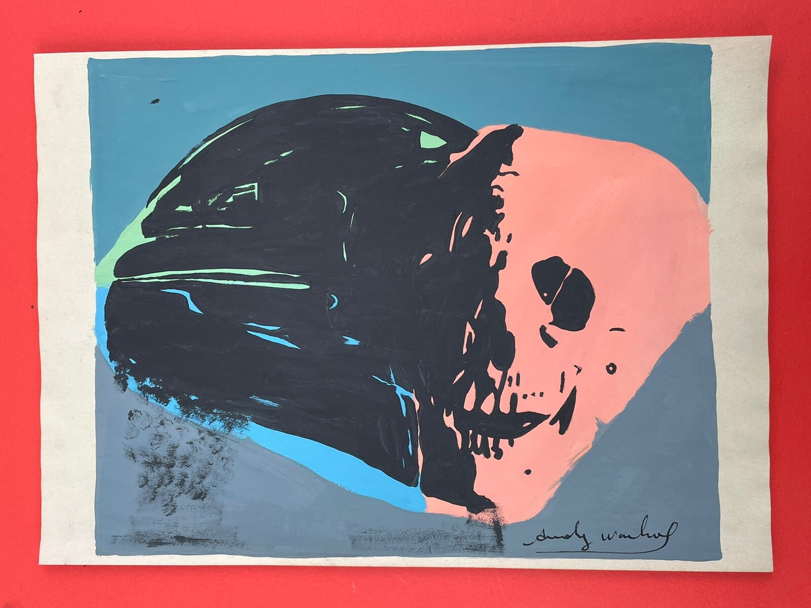 Andy warhol Drawing on paper (Handmade) signed and stamped