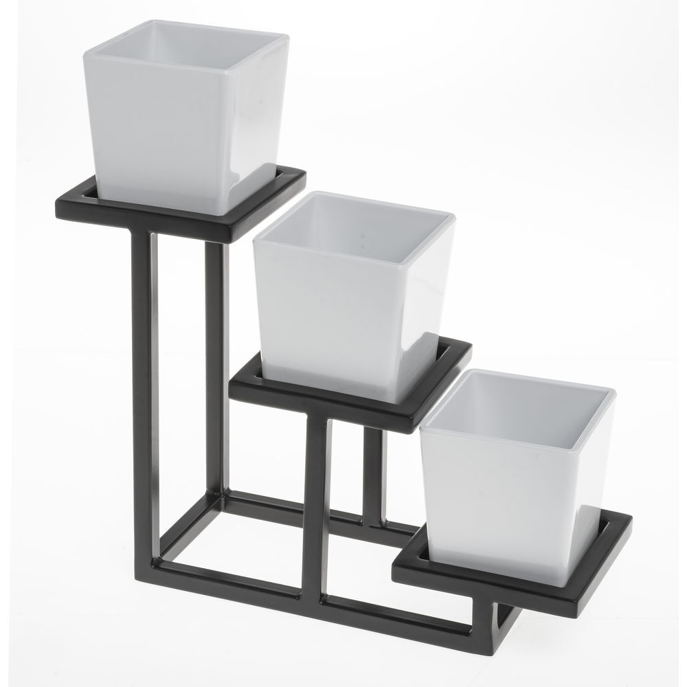 HUBERT Black 3-Tier Buffet Stand for Bowls