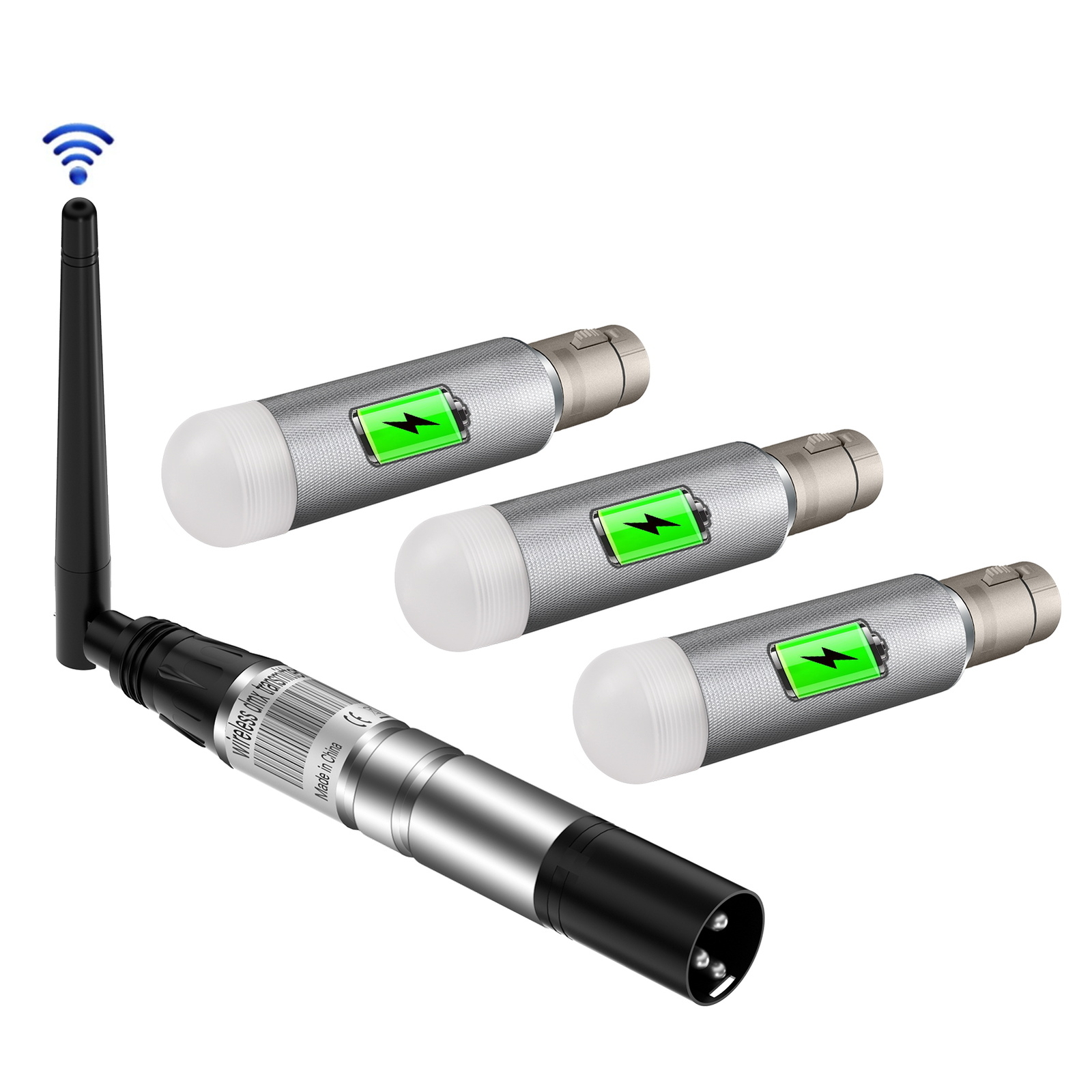 2.4G Wireless DMX512 Controller Transmitter Rechargeable Receivers for Light