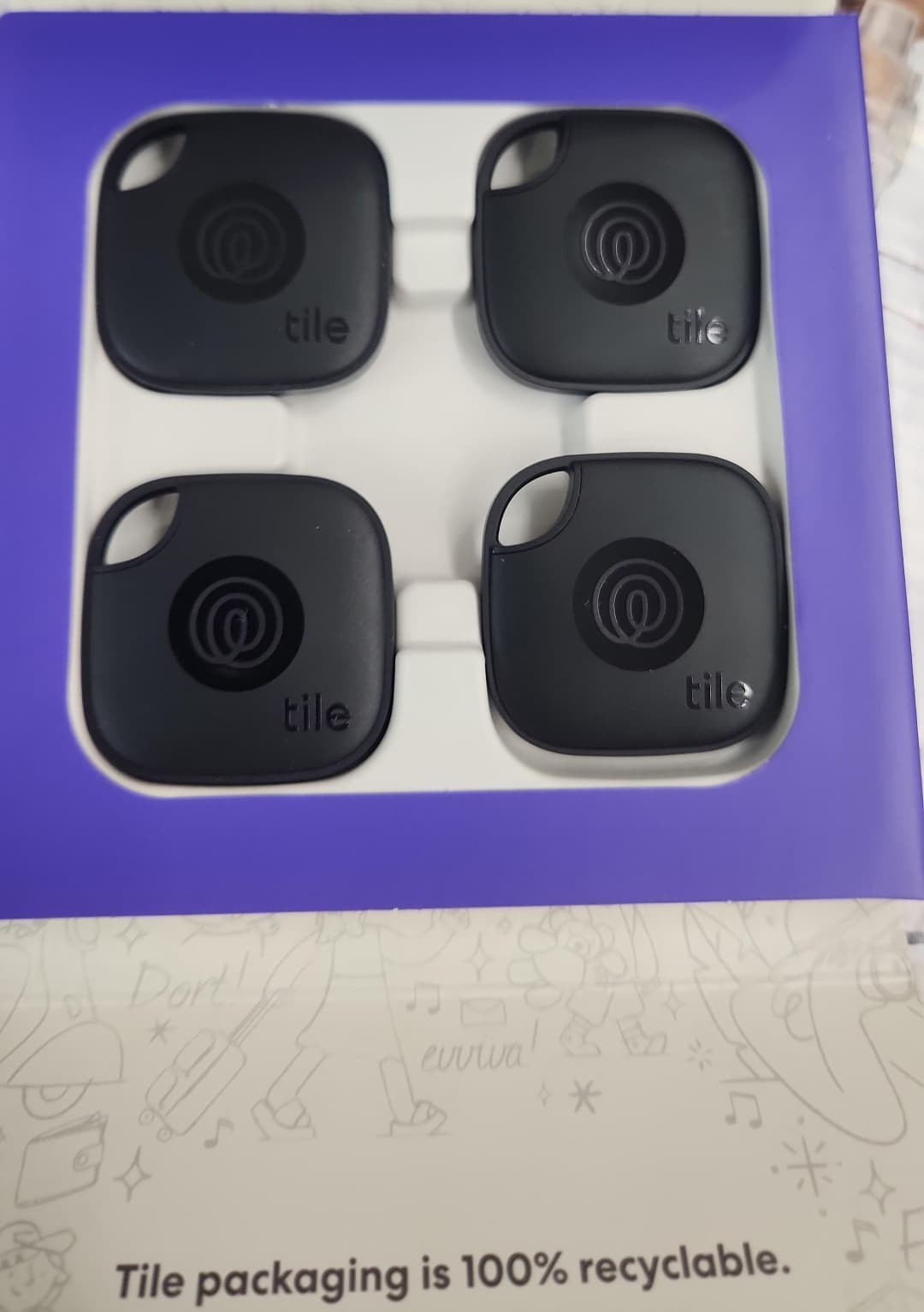 Tile GPS Trackers 4-Pack by Life360 – Bluetooth Finders, Open Box
