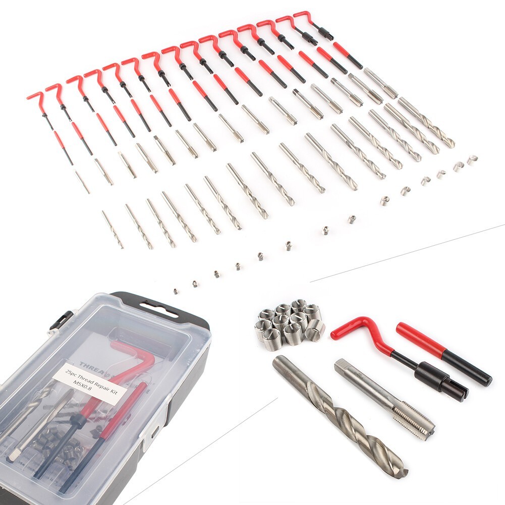 Metric Thread Repair Insert Kit M5 M6 M8 M10 M12 M14 Helicoil Car Pro Coil Tool