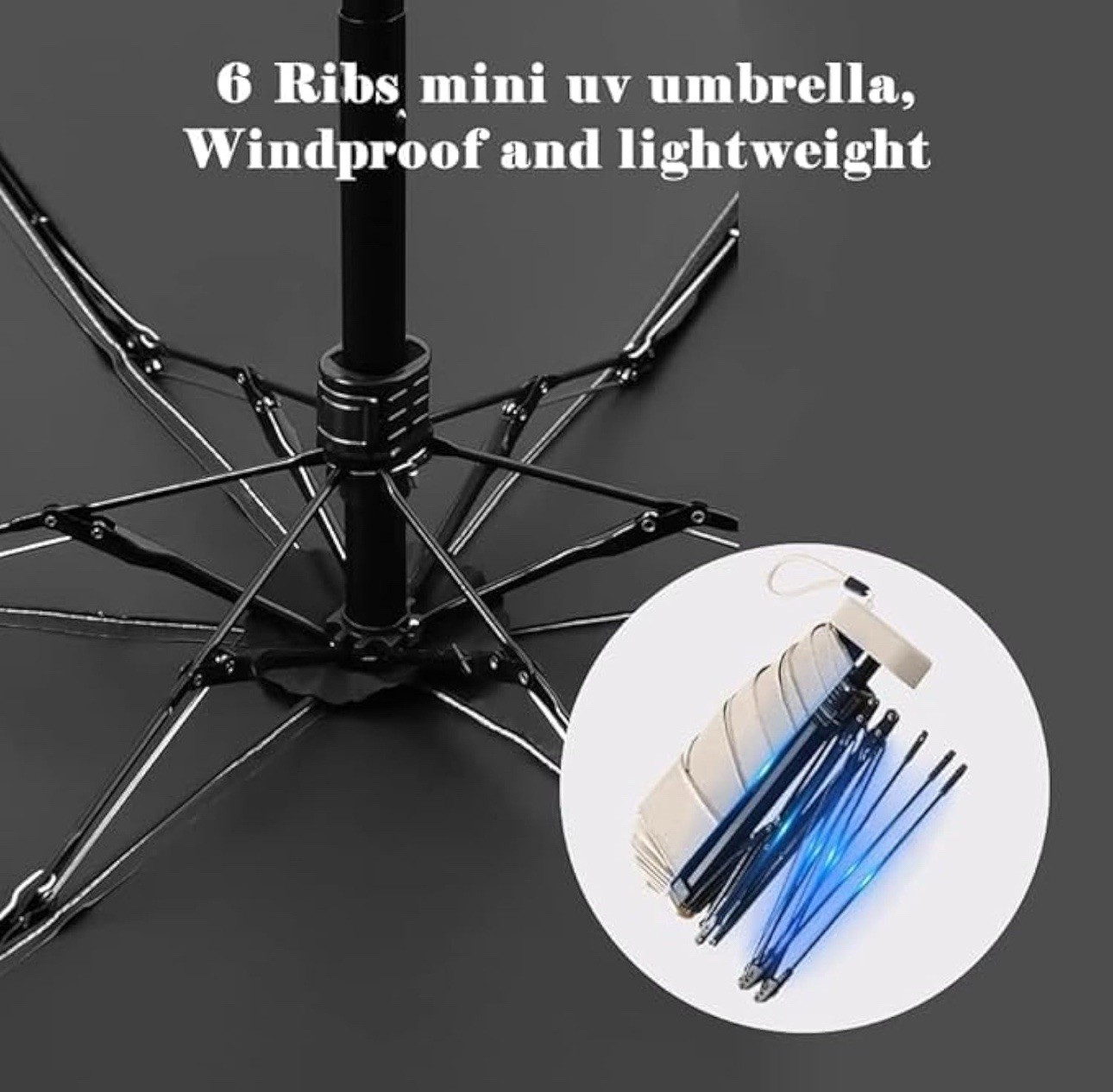 Mini Travel Sun Umbrella for Purse - Small Compact UV Protection, Orange