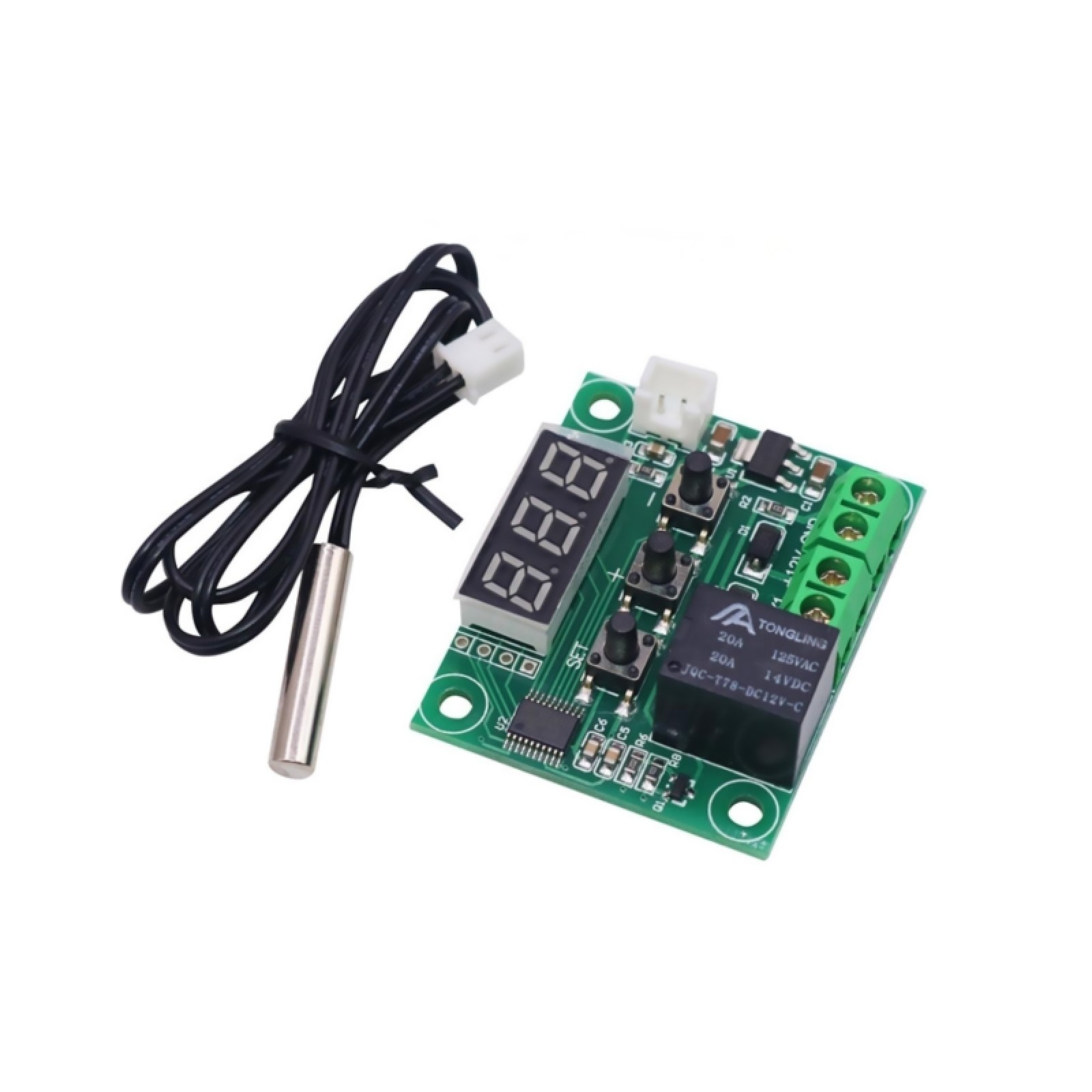 2Pcs XH-W1209 DC12V  Digital Temp Thermostat Temperature Control Switch Plate E