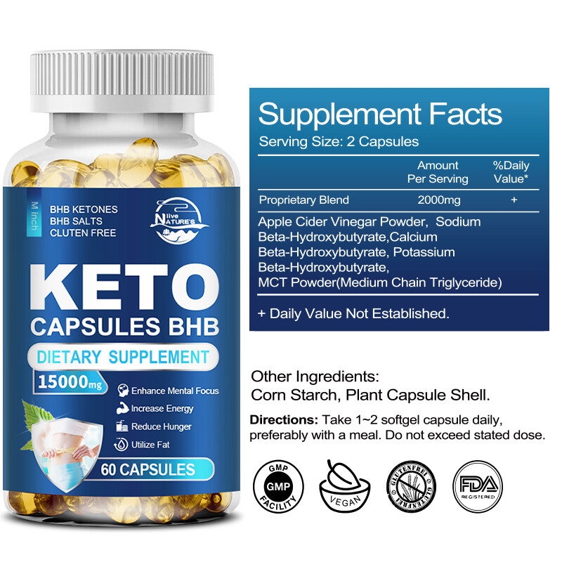 KETO BHB 15000mg Ketone FAT BURNER RAPID Weight Loss Diet Pills Ketosis 60 Caps