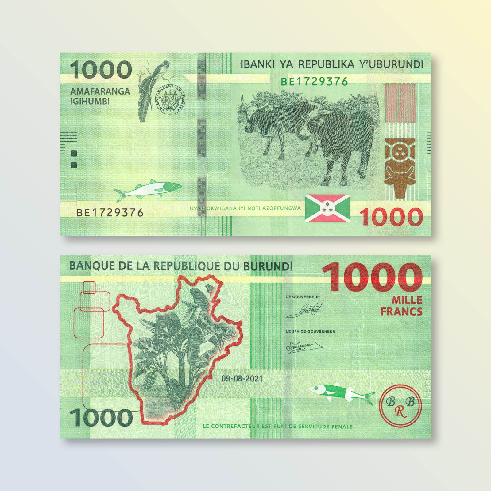 Burundi 1000 Francs, 2021, B242a, UNC