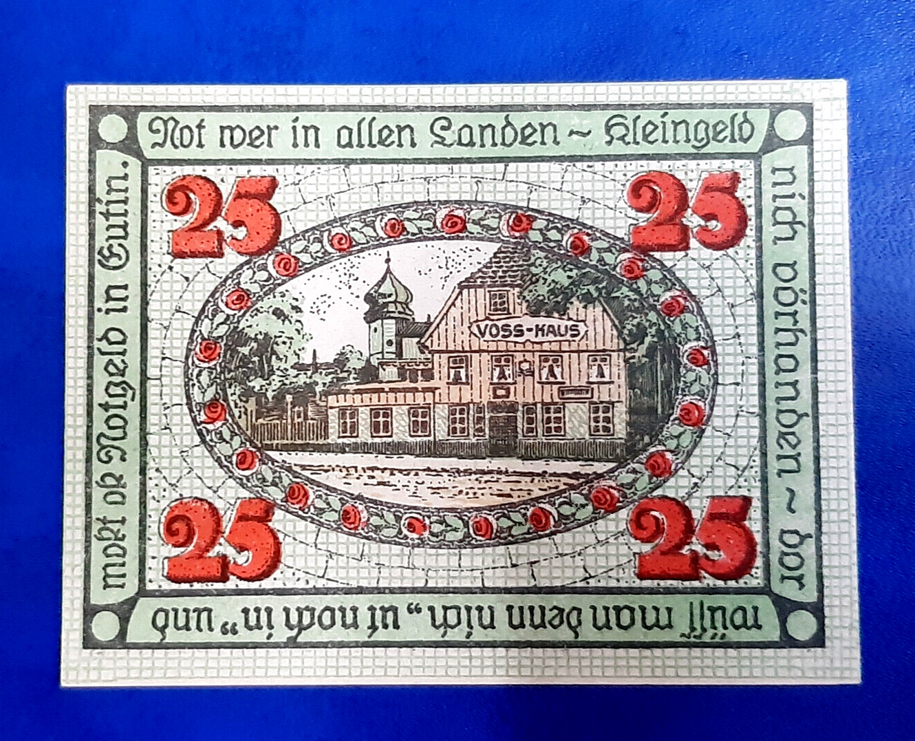 EUTIN NOTGELD 25 PFENNIG 1920 EMERGENCY MONEY GERMANY BANKNOTE (23884)
