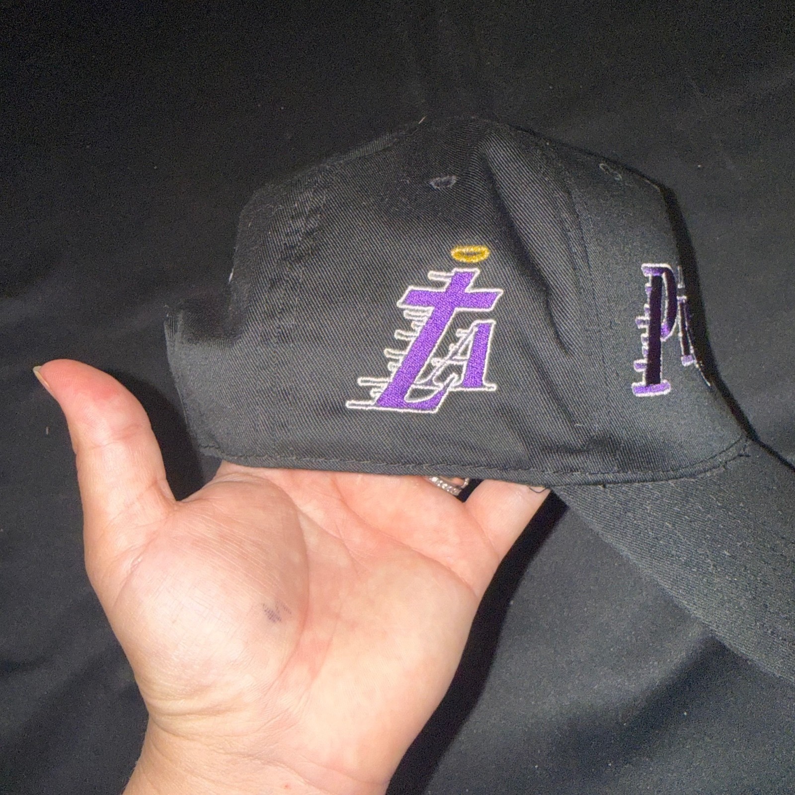 OTTO Black Adjustable Baseball Cap with Los Angeles Prayers,