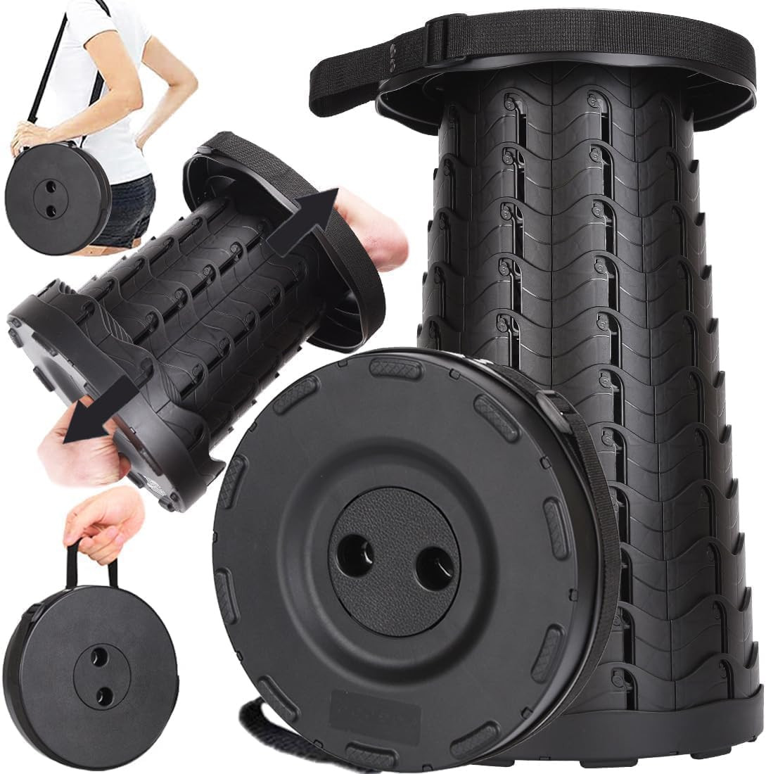 Upgraded Collapsible Stool, 400Lbs Max Weight, Lightweight but Sturdy, Portable