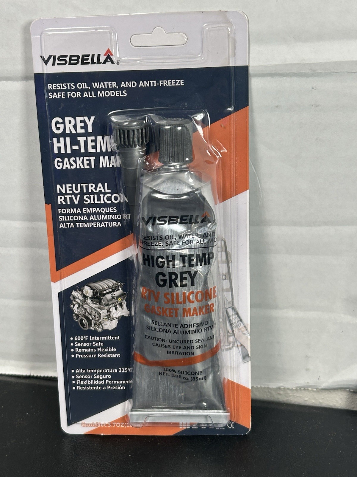 VISBELLA High Temp Sealant Neutral RTV Silicone Gasket Maker Grey 3oz for Gasket
