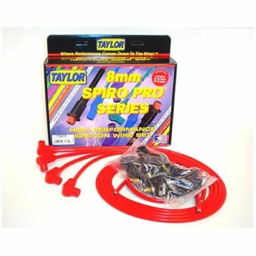 Taylor 73237 Spark Plug Wires Spiro-Pro 8mm Red 90 Degree Boots Universal