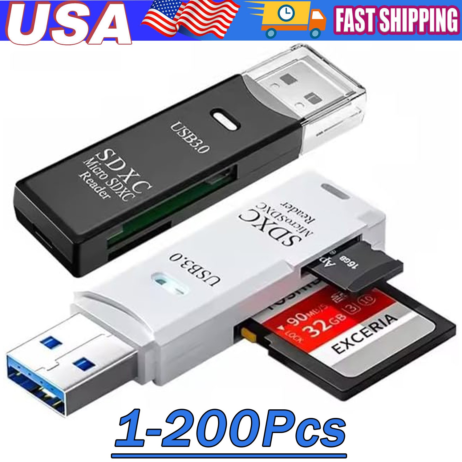 USB3.0 SD Card Reader For PC Micro SD Card to USB Adapter for Camera MemoryC Lot