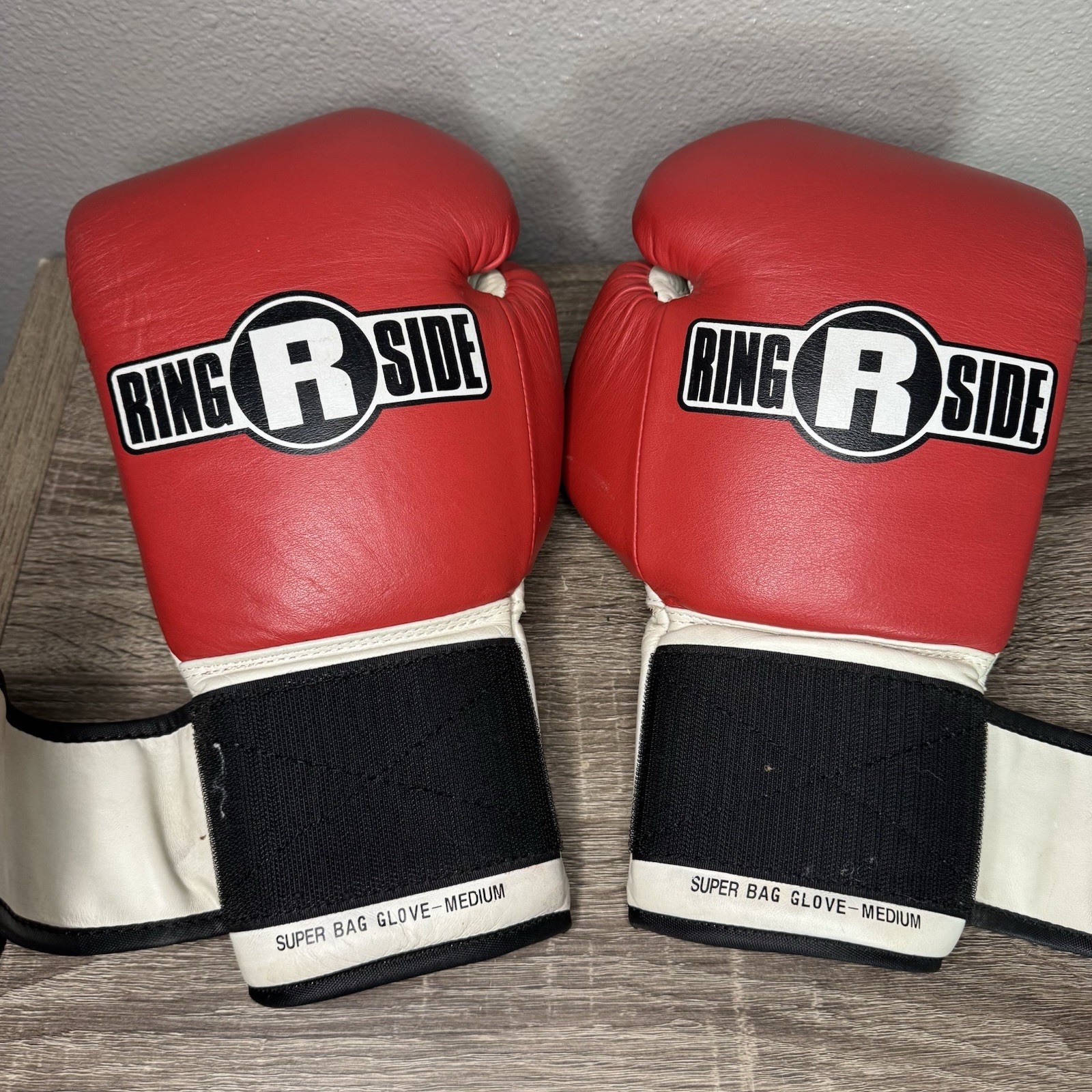 Ringside Super Bag Glove Medium Red White Hook And Loop Boxing Training