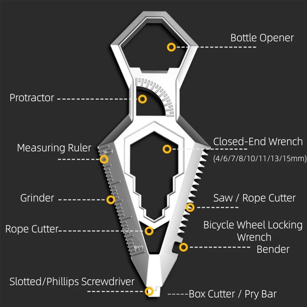 Outdoors Multitool Portable Keychain Combo Tool for Everyday Carry and Camping