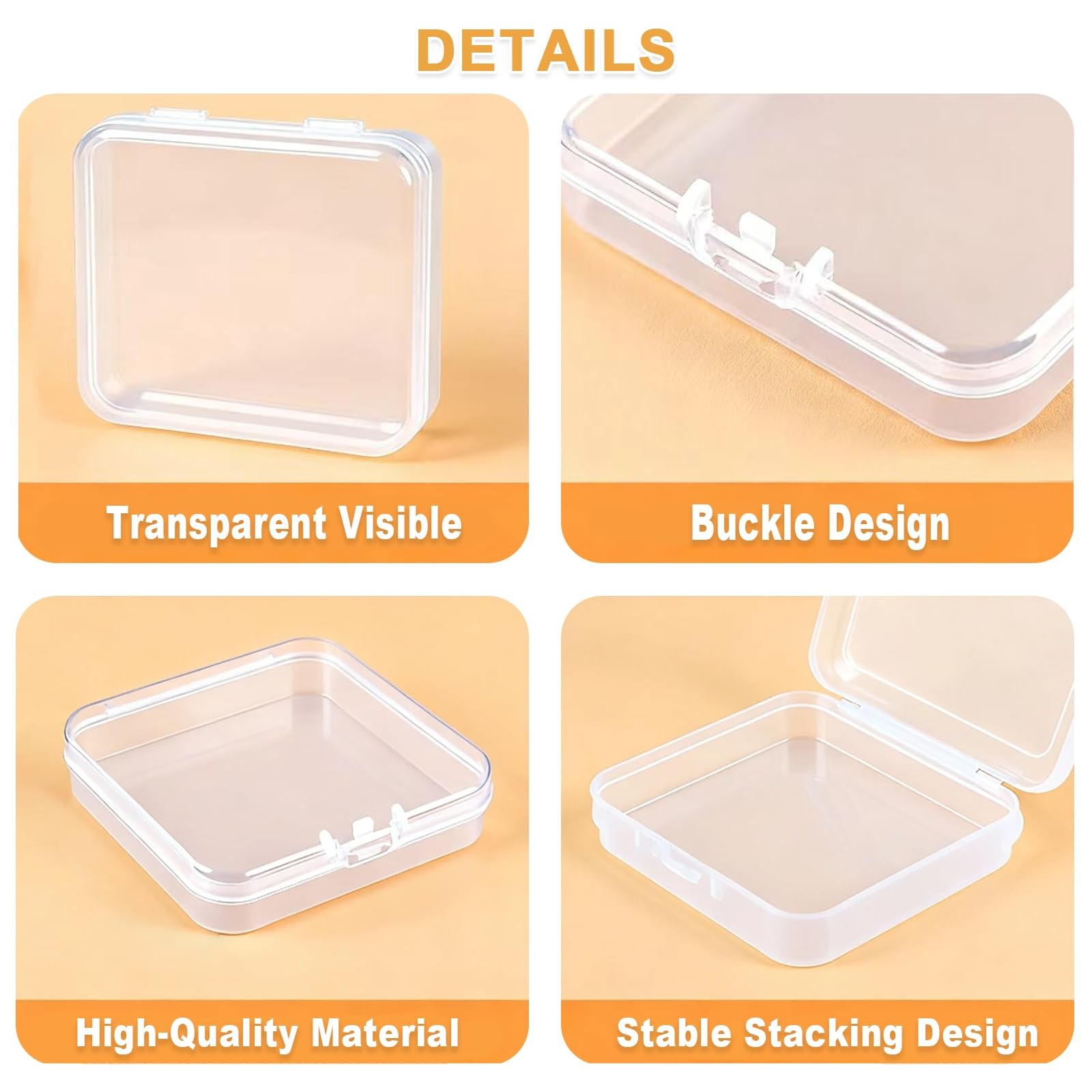 Aitoper 14 PCS Clear Plastic Small Storage Containers with Lids, Mini