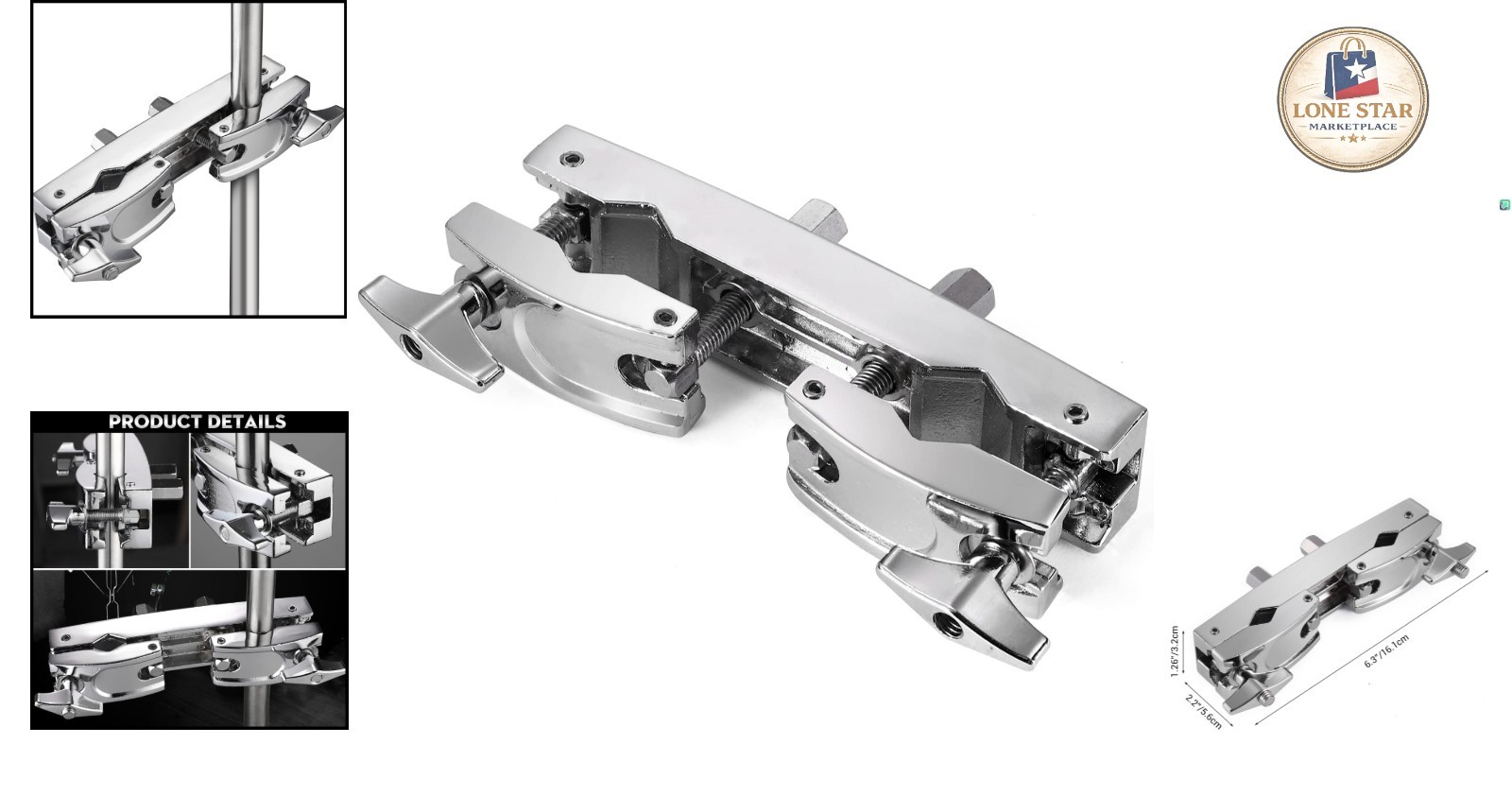 Adjustable Drum Multi-Clamp - Secure, Lightweight Holder for Cymbals & Toms