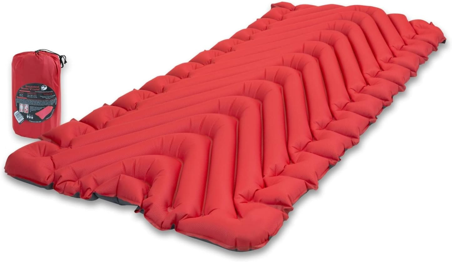 Insulated Static V Luxe Inflatable Sleeping Pad for Camping, Lightweight Hiking