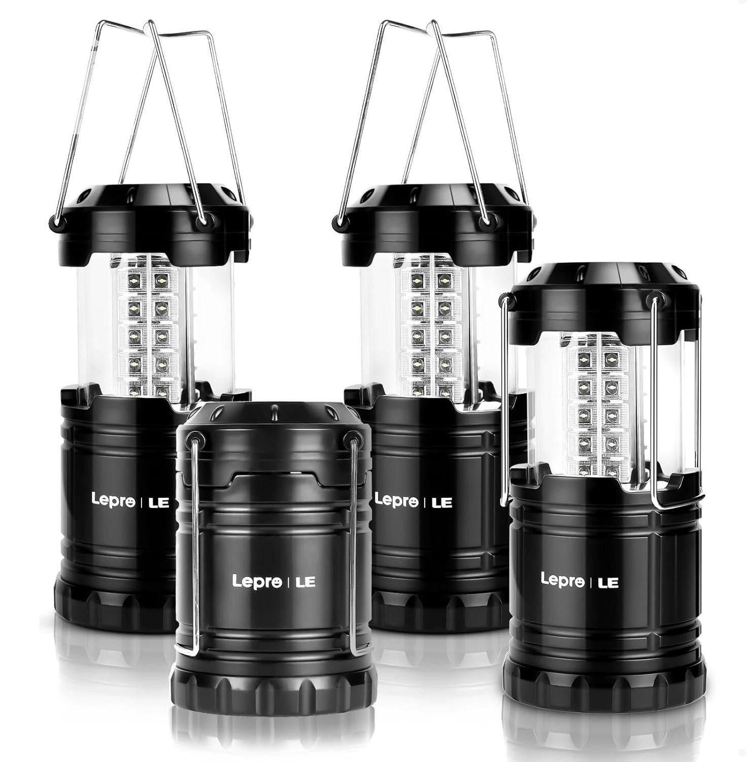 LED Camping Lantern 190 Lumen Collapsible Battery Powered IPX4