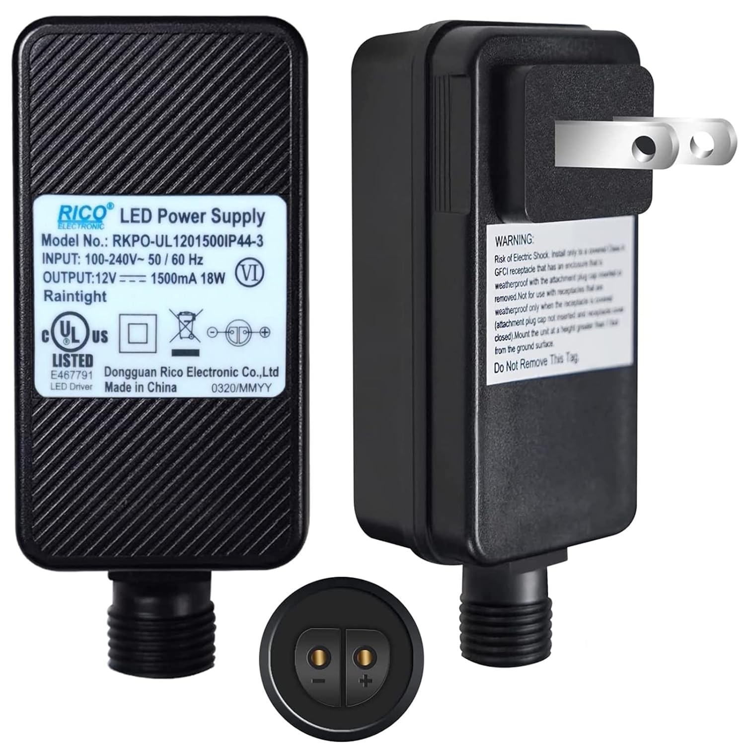 12V 1A Class 2 Power Supply Adapter Transformer For LED String Light Outdoor US