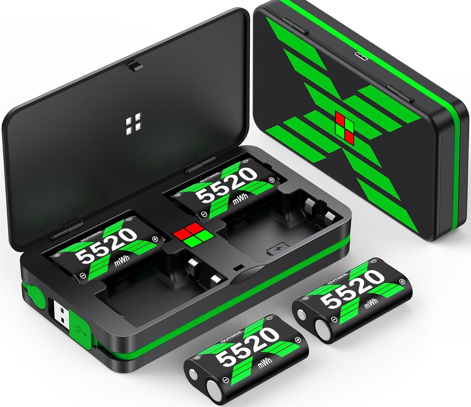 4x5520mWh Controller Battery Pack for X-Series X/S, Rechargeable Battery for ...