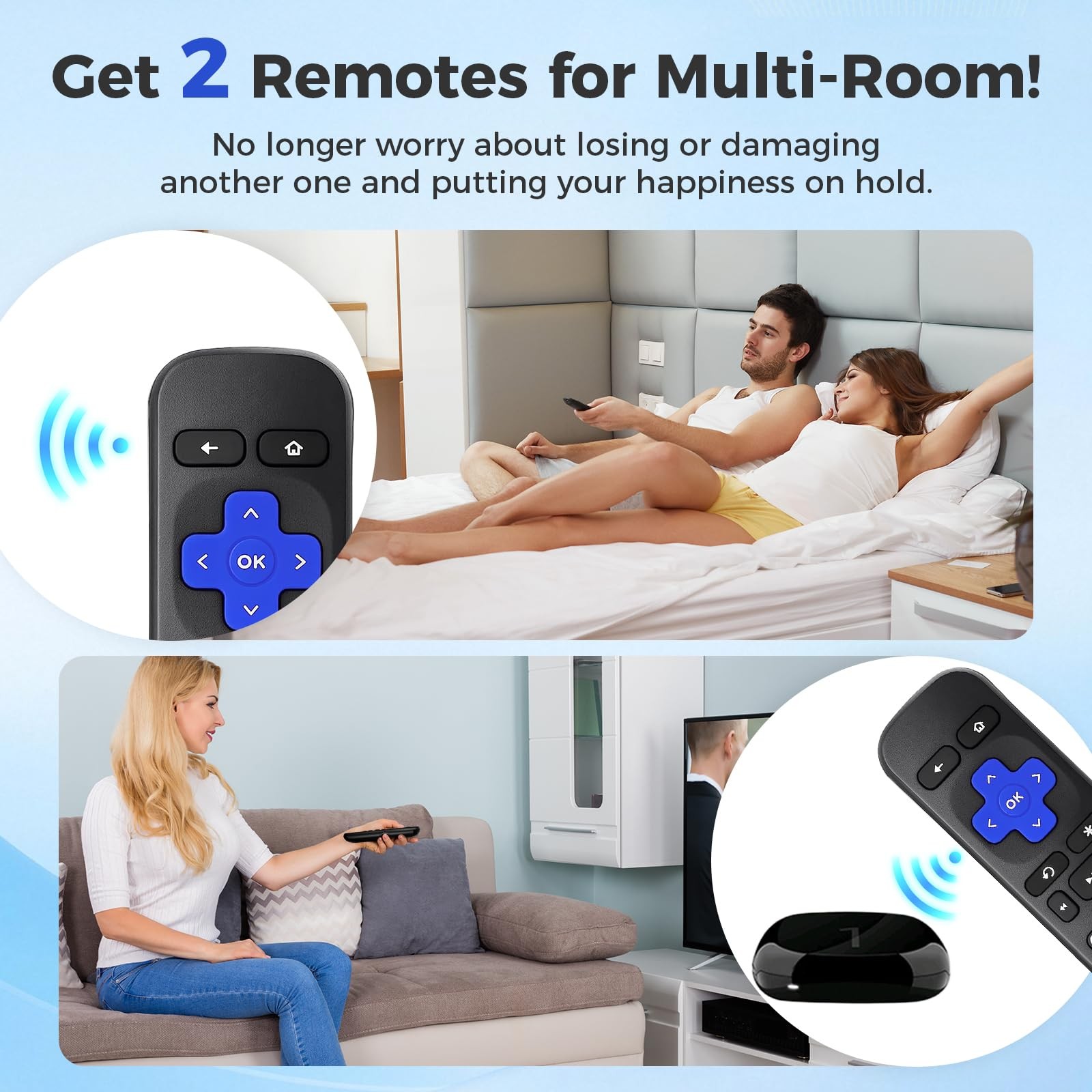 2 Packï¼‰ Replacement Remote for Roku-Box-Express-Player-Premiere - NOT for A...