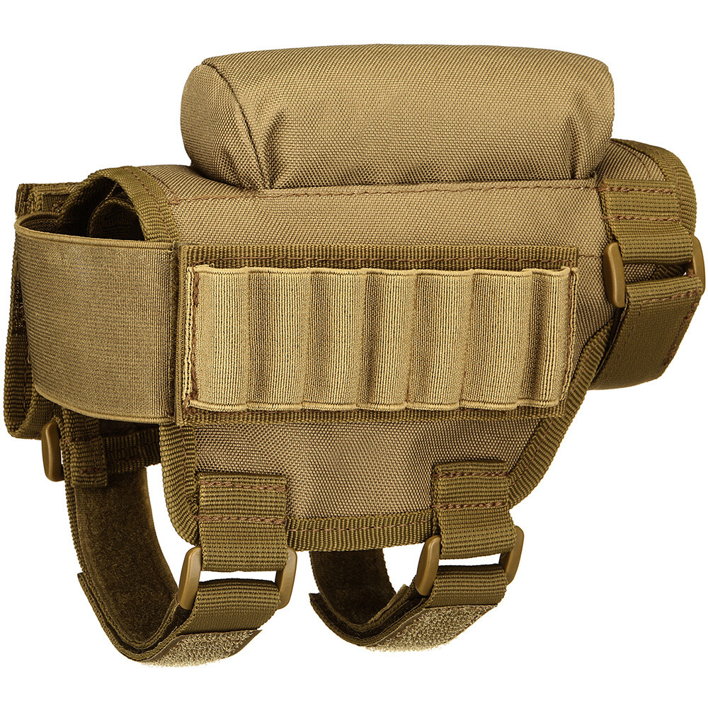 Tactical Rifle Buttstock Cheek Rest Riser Ammo Cartridges Carrier Case Holder US