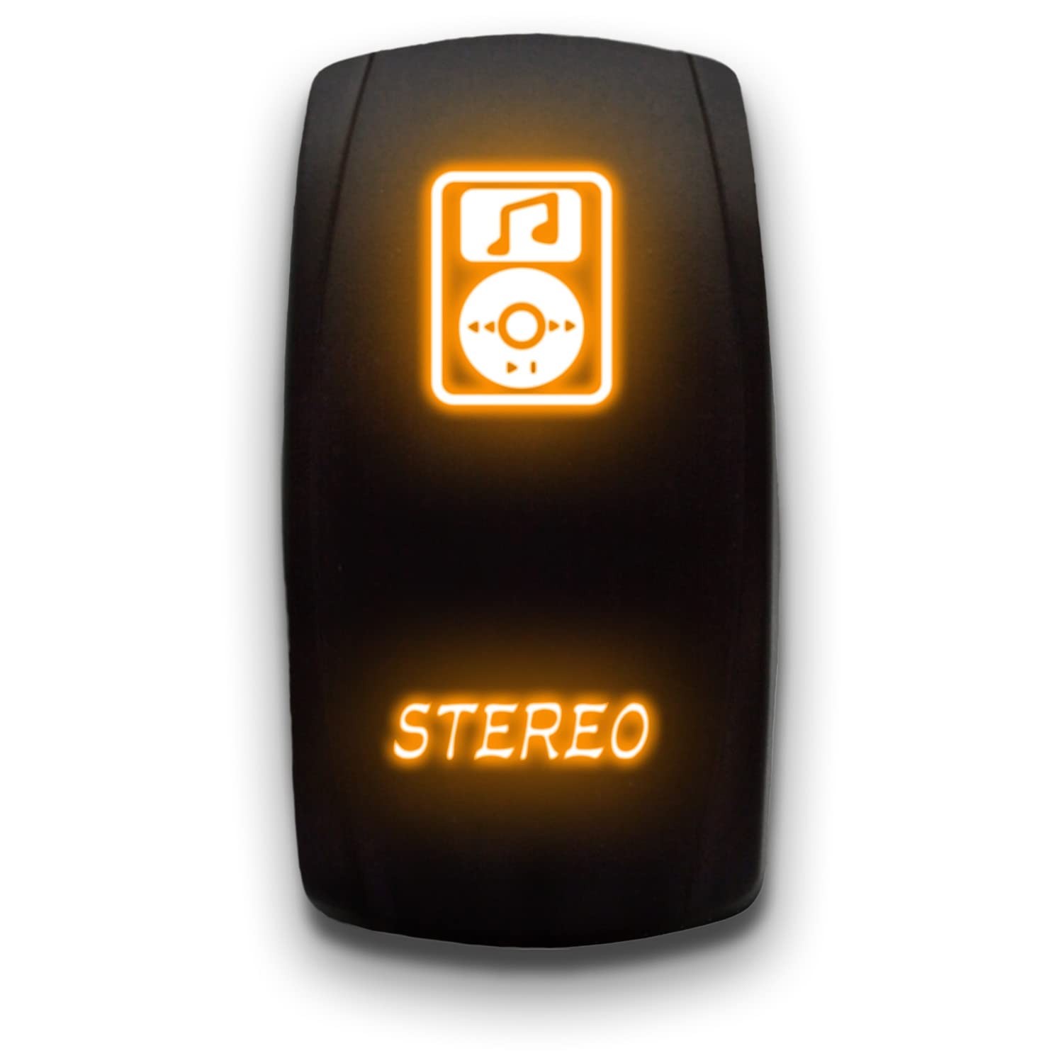 Stereo Orange Laser Etched Toggle Switch 20A 12V Vertical Rocker 5Pin DPST